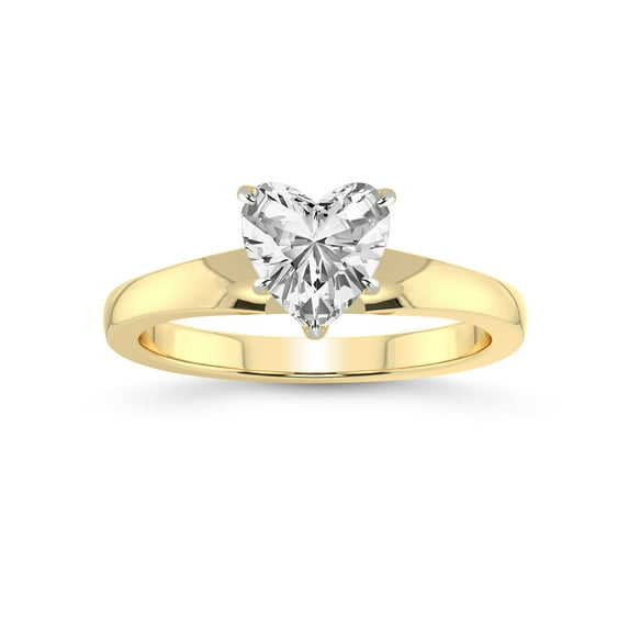 4 Carat IGI Certified Heart Shape Lab Grown Diamond Engagement Ring | 14K Yellow Gold | Arielle Solitaire Diamond Ring | FG-VS1-VS2 Quality Friendly Diamonds