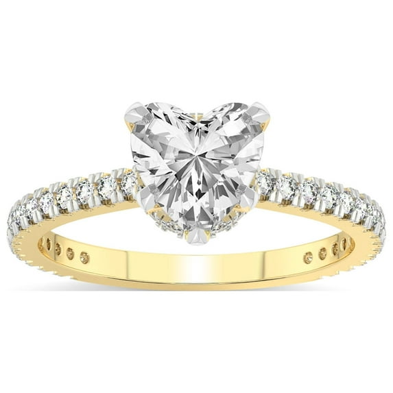 4 Carat IGI Certified Heart Shape Lab Grown Diamond Engagement Ring | 14K Yellow Gold |Myra Secret Halo Diamond Ring | FG-VS1-VS2 Quality Friendly Diamonds
