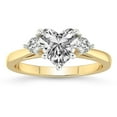 thumbnail image 1 of IGI Certified 4 Carat Heart Shape Lab Grown Diamond Engagement Ring | 14K Yellow Gold | Synthia Three Stone Lab Diamond Ring | FG-VS1-VS2 Quality Friendly Diamonds, 1 of 6