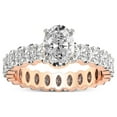thumbnail image 1 of 4 Carat IGI Certified Oval Shape Lab Grown Diamond Engagement Ring | 14K Rose Gold |Celeste Side Oval Diamond Eternity Diamond Ring | FG-VS1-VS2 Quality Friendly Diamonds, 1 of 5