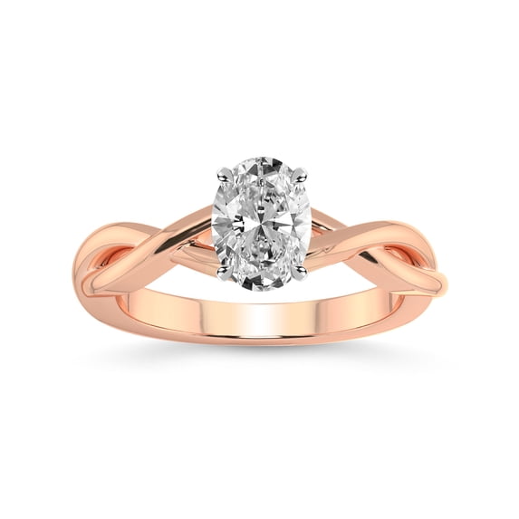 4 Carat IGI Certified Oval Shape Lab Grown Diamond Engagement Ring | 14K Rose Gold | Evermore Solitaire Diamond Ring | FG-VS1-VS2 Quality Friendly Diamonds