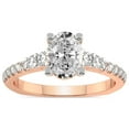 thumbnail image 1 of IGI Certified 4 Carat Oval Shape Lab Grown Diamond Engagement Ring | 14K Rose Gold |Geneva Side Stone Diamond Ring | FG-VS Quality Friendly Diamonds, 1 of 6