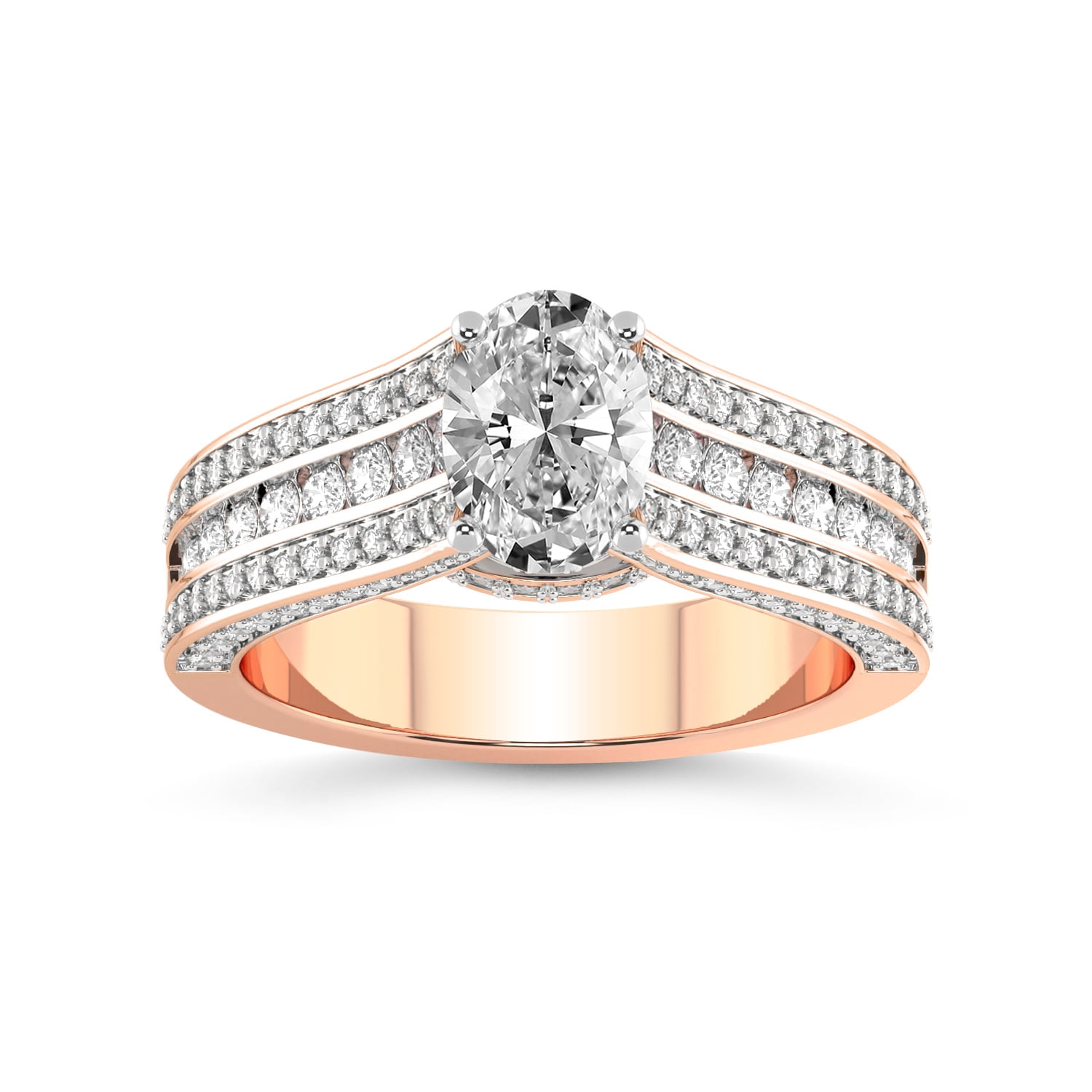 4 Carat IGI Certified Oval Shape Lab Grown Diamond Engagement Ring