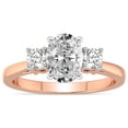 thumbnail image 1 of IGI Certified 4 Carat Oval Shape Lab Grown Diamond Engagement Ring | 14K Rose Gold | Intricacy Three Stone Lab Diamond Ring | FG-VS1-VS2 Quality Friendly Diamonds, 1 of 6