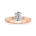 thumbnail image 1 of IGI Certified 4 Carat Oval Shape Lab Grown Diamond Engagement Ring | 14K Rose Gold | Ivory Vintage Solitaire Diamond Ring | FG-VS Quality Friendly Diamonds, 1 of 6