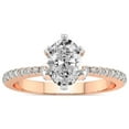 thumbnail image 1 of 4 Carat IGI Certified Oval Shape Lab Grown Diamond Engagement Ring | 14K Rose Gold |Mereia Secret Halo Diamond Ring | FG-VS1-VS2 Quality Friendly Diamonds, 1 of 4