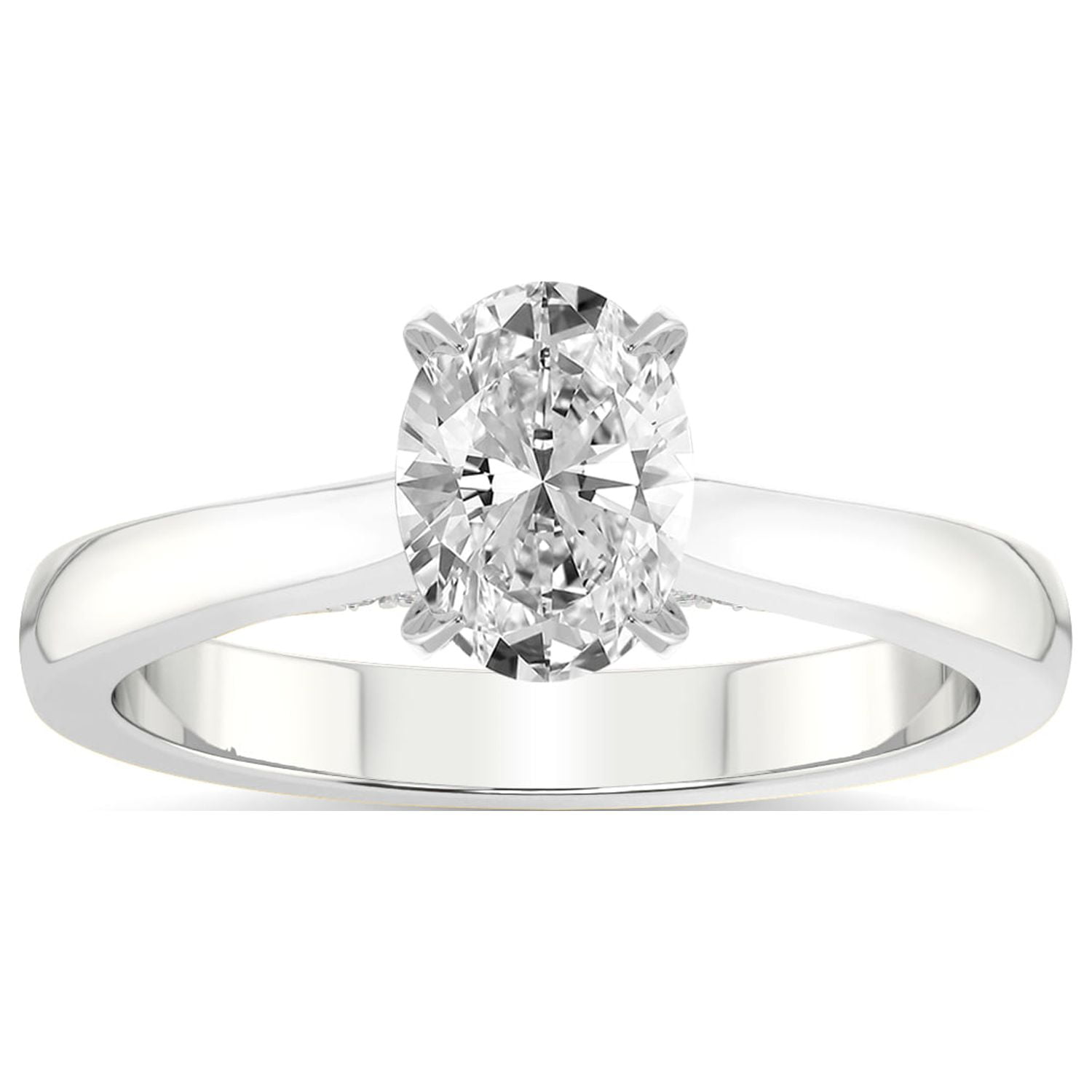 4 Carat IGI Certified Oval Shape Lab Grown Diamond Engagement Ring