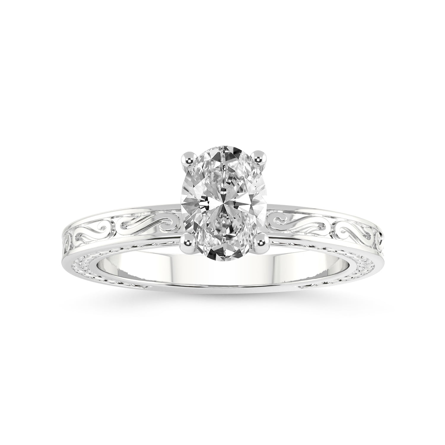 4 Carat IGI Certified Oval Shape Lab Grown Diamond Engagement Ring