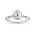 thumbnail image 1 of 4 Carat IGI Certified Oval Shape Lab Grown Diamond Engagement Ring | 14K White Gold | Lumina Halo Eternity Diamond Ring | FG-VS1-VS2 Quality Friendly Diamonds, 1 of 4