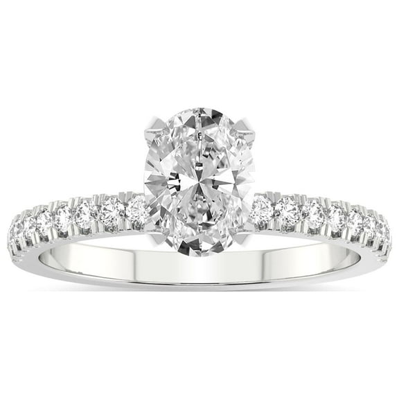 4 Carat IGI Certified Oval Shape Lab Grown Diamond Engagement Ring | 14K White Gold |Serena Eternity Diamond Ring | FG-VS1-VS2 Quality Friendly Diamonds