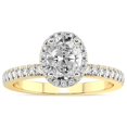 thumbnail image 1 of IGI Certified 4 Carat Oval Shape Lab Grown Diamond Engagement Ring | 14K Yellow Gold |Elle Classic Halo Diamond Ring | FG-VS1-VS2 Quality Friendly Diamonds, 1 of 6