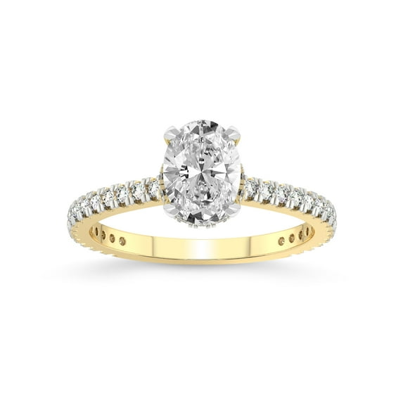 4 Carat IGI Certified Oval Shape Lab Grown Diamond Engagement Ring | 14K Yellow Gold |Myra Secret Halo Diamond Ring | FG-VS1-VS2 Quality Friendly Diamonds