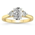 thumbnail image 1 of IGI Certified 4 Carat Oval Shape Lab Grown Diamond Engagement Ring | 14K White Gold | Synthia Three Stone Lab Diamond Ring | FG-VS1-VS2 Quality Friendly Diamonds, 1 of 6