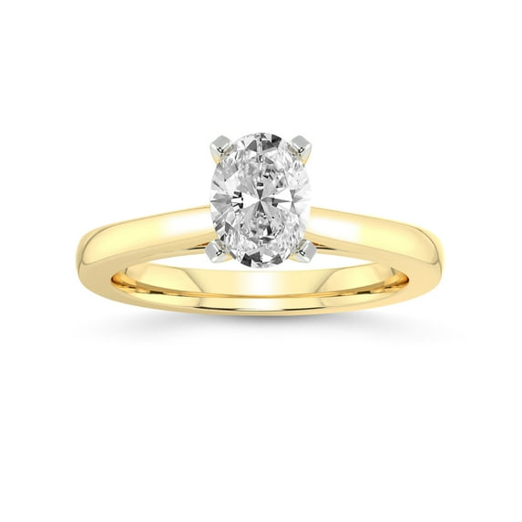 4 Carat IGI Certified Oval Shape Lab Grown Diamond Engagement Ring | 14K Yellow Gold |Teagan Solitaire Diamond Ring | FG-VS1-VS2 Quality Friendly Diamonds