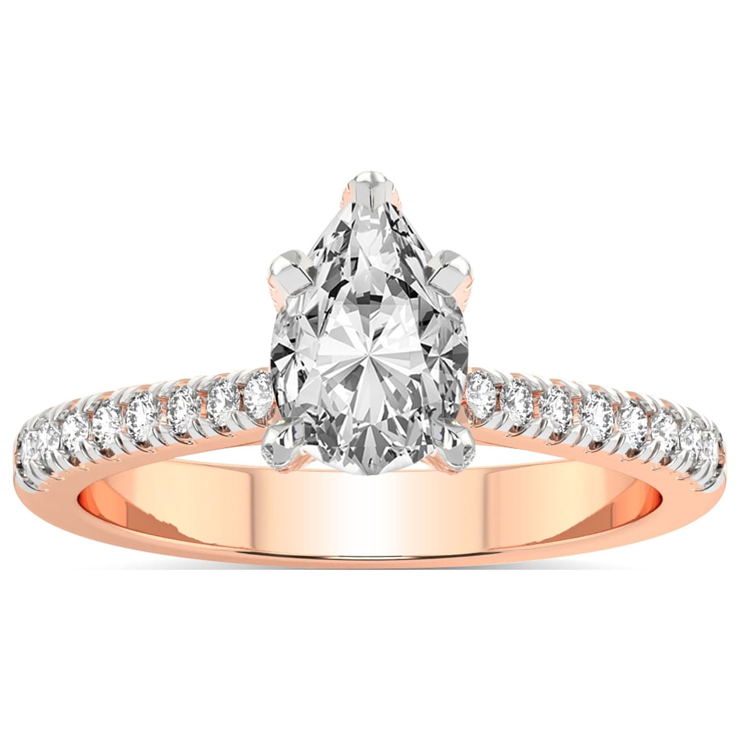4 Carat IGI Certified Pear Shape Lab Grown Diamond Engagement Ring ...