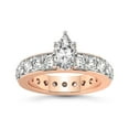 thumbnail image 1 of 4 Carat IGI Certified Pear Shape Lab Grown Diamond Engagement Ring | 14K Rose Gold |Madeline Full Eternity Diamond Ring | FG-VS1-VS2 Quality Friendly Diamonds, 1 of 5