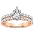thumbnail image 1 of 4 Carat IGI Certified Pear Shape Lab Grown Diamond Engagement Ring | 14K Rose Gold |Tosca Secret Halo Double Band Diamond Ring | FG-VS1-VS2 Quality Friendly Diamonds, 1 of 4