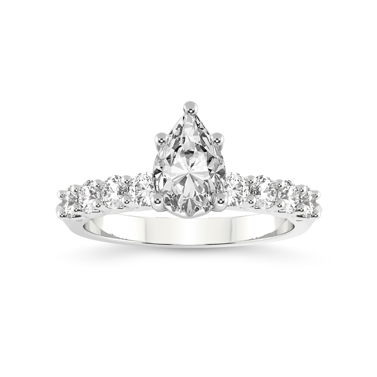 IGI Certified 4 Carat Pear Shape Lab Grown Diamond Engagement Ring ...