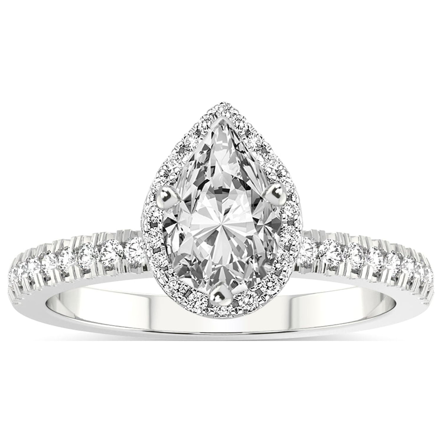 IGI Certified 4 Carat Pear Shape Lab Grown Diamond Engagement Ring ...