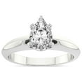 thumbnail image 1 of 4 Carat IGI Certified Pear Shape Lab Grown Diamond Engagement Ring | 14K White Gold |Eloise Solitaire Knife Edge Diamond Ring | FG-VS1-VS2 Quality Friendly Diamonds, 1 of 4