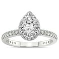 thumbnail image 1 of 4 Carat IGI Certified Pear Shape Lab Grown Diamond Engagement Ring | 14K White Gold |Klarissa Halo Diamond Eternity Diamond Ring | FG-VS1-VS2 Quality Friendly Diamonds, 1 of 5