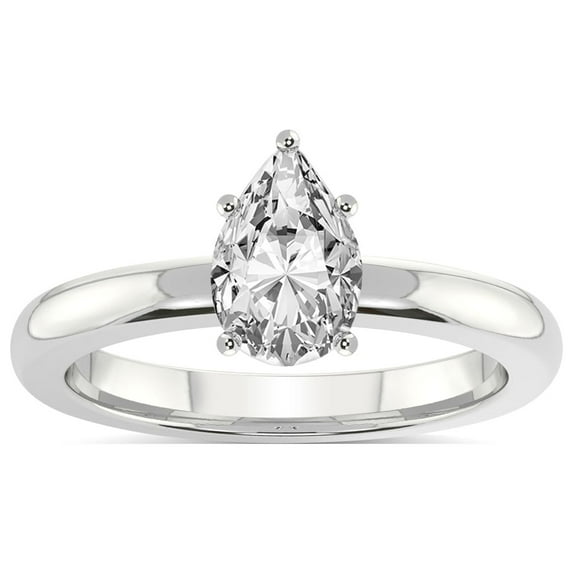 IGI Certified 4 Carat Pear Shape Lab Grown Diamond Engagement Ring | 14K White Gold |Quinn Solitaire Diamond Ring | FG-VS Quality Friendly Diamonds