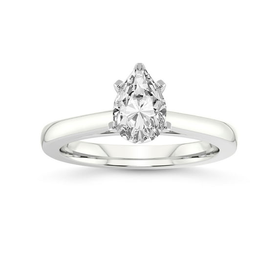 4 Carat IGI Certified Pear Shape Lab Grown Diamond Engagement Ring | 14K White Gold |Teagan Solitaire Diamond Ring | FG-VS1-VS2 Quality Friendly Diamonds