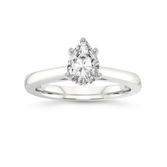 4 Carat IGI Certified Pear Shape Lab Grown Diamond Engagement Ring | 14K White Gold |Teagan Solitaire Diamond Ring | FG-VS1-VS2 Quality Friendly Diamonds
