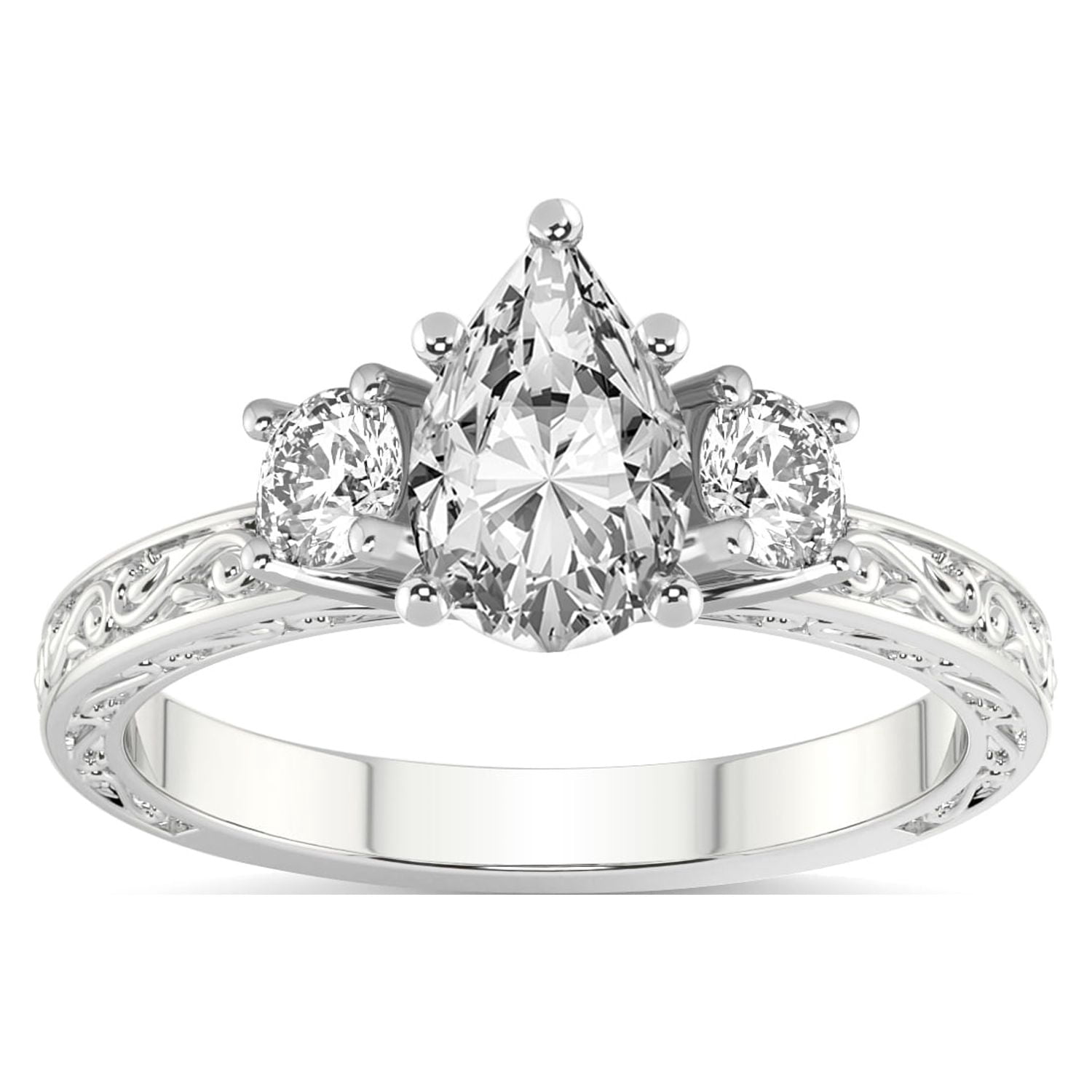 IGI Certified 4 Carat Pear Shape Lab Grown Diamond Engagement Ring ...