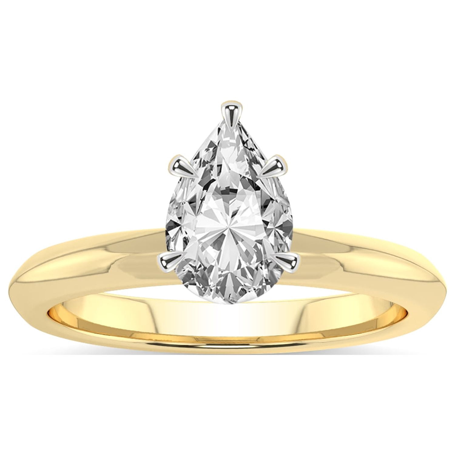 IGI Certified 4 Carat Pear Shape Lab Grown Diamond Engagement Ring ...