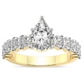 thumbnail image 1 of 4 Carat IGI Certified Pear Shape Lab Grown Diamond Engagement Ring | 14K Yellow Gold |Danica Side Oval Diamond Eternity Diamond Ring | FG-VS1-VS2 Quality Friendly Diamonds, 1 of 4