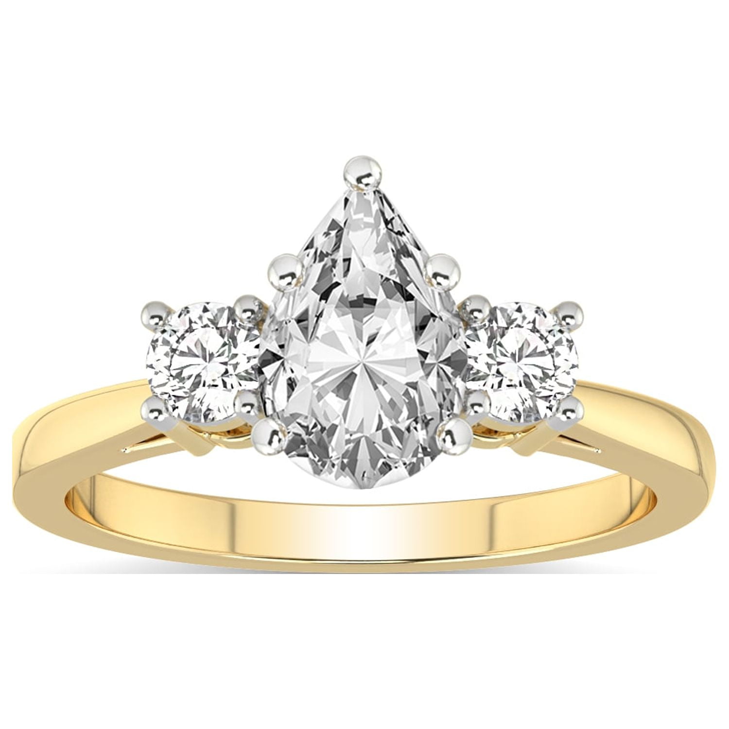 4 Carat IGI Certified Pear Shape Lab Grown Diamond Engagement Ring