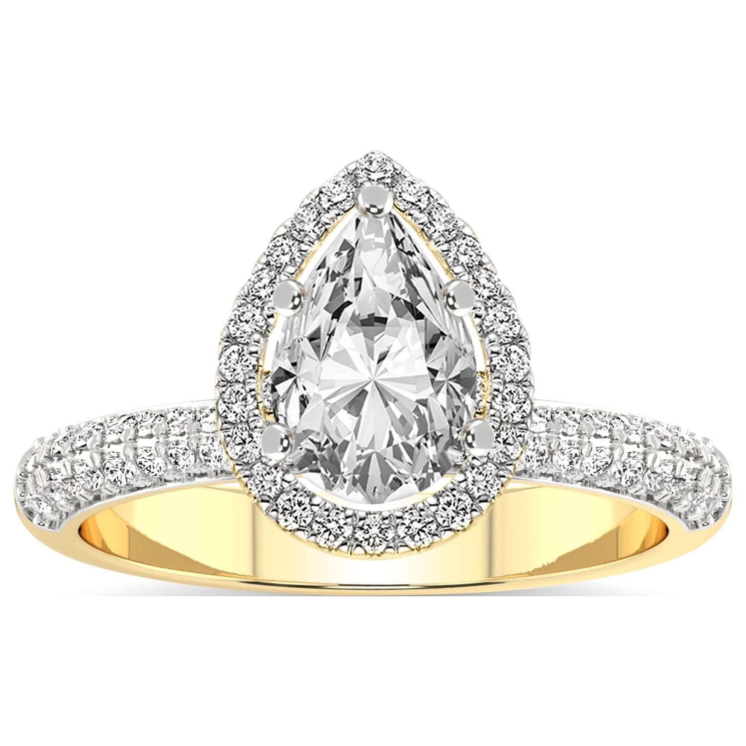 4 Carat IGI Certified Pear Shape Lab Grown Diamond Engagement Ring ...