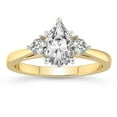 thumbnail image 1 of IGI Certified 4 Carat Pear Shape Lab Grown Diamond Engagement Ring | 14K White Gold | Synthia Three Stone Lab Diamond Ring | FG-VS1-VS2 Quality Friendly Diamonds, 1 of 6