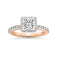 thumbnail image 1 of 4 Carat IGI Certified Princess Shape Lab Grown Diamond Engagement Ring | 14K Rose Gold | Lumina Halo Eternity Diamond Ring | FG-VS1-VS2 Quality Friendly Diamonds, 1 of 4