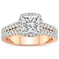 thumbnail image 1 of 4 Carat IGI Certified Princess Shape Lab Grown Diamond Engagement Ring | 14K Rose Gold |Luna Split Shank Halo Diamond Ring | FG-VS1-VS2 Quality Friendly Diamonds, 1 of 5