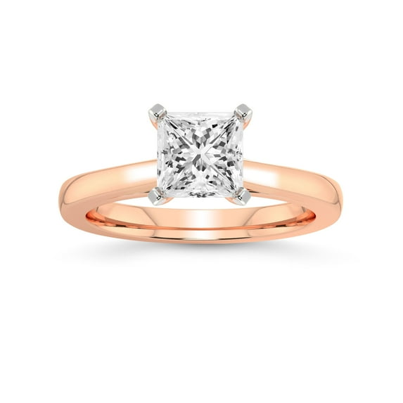 4 Carat IGI Certified Princess Shape Lab Grown Diamond Engagement Ring | 14K Rose Gold |Teagan Solitaire Diamond Ring | FG-VS1-VS2 Quality Friendly Diamonds