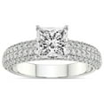 thumbnail image 1 of 4 Carat IGI Certified Princess Shape Lab Grown Diamond Engagement Ring | 14K White Gold | Amira Luxe Secret Double Halo Diamond Ring | FG-VS1-VS2 Quality Friendly Diamonds, 1 of 4