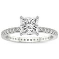 thumbnail image 1 of 4 Carat IGI Certified Princess Shape Lab Grown Diamond Engagement Ring | 14K White Gold | Claire Full Eternity Diamond Ring | FG-VS1-VS2 Quality Friendly Diamonds, 1 of 4