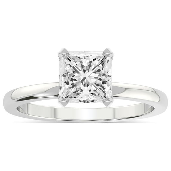 IGI Certified 4 Carat Princess Shape Lab Grown Diamond Engagement Ring | 14K White Gold |Lyla Hidden Accents SolitaireLab Diamond Ring | FG-VS1-VS2 Quality Friendly Diamonds