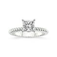 thumbnail image 1 of 4 Carat IGI Certified Princess Shape Lab Grown Diamond Engagement Ring | 14K White Gold |Sansa Solitaire Diamond Ring | FG-VS1-VS2 Quality Friendly Diamonds, 1 of 4