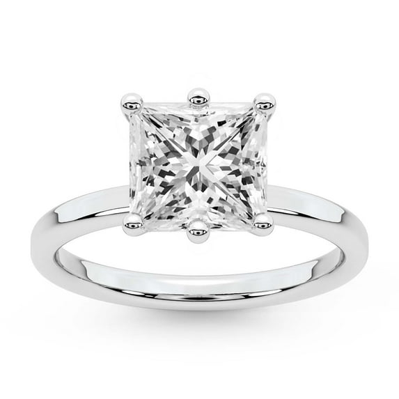 IGI Certified 4 Carat Princess Shape Lab Grown Diamond Engagement Ring | 14K White Gold |Solitaire Lab Diamond Ring | FG-VS1-VS2 Quality Friendly Diamonds