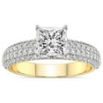 thumbnail image 1 of 4 Carat IGI Certified Princess Shape Lab Grown Diamond Engagement Ring | 14K Yellow Gold | Amira Luxe Secret Double Halo Diamond Ring | FG-VS1-VS2 Quality Friendly Diamonds, 1 of 4