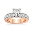 thumbnail image 1 of IGI Certified 4 Carat Radiant Shape Lab Grown Diamond Engagement Ring | 14K Rose Gold | Adele Side Stone Lab Diamond Ring | FG-VS1-VS2 Quality Friendly Diamonds, 1 of 5
