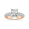 thumbnail image 1 of 4 Carat IGI Certified Radiant Shape Lab Grown Diamond Engagement Ring | 14K Rose Gold |Casimer Side Stone Diamond Ring | FG-VS1-VS2 Quality Friendly Diamonds, 1 of 3