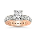 thumbnail image 1 of 4 Carat IGI Certified Radiant Shape Lab Grown Diamond Engagement Ring | 14K Rose Gold |Madeline Full Eternity Diamond Ring | FG-VS1-VS2 Quality Friendly Diamonds, 1 of 4