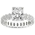 thumbnail image 1 of 4 Carat IGI Certified Radiant Shape Lab Grown Diamond Engagement Ring | 14K White Gold |Celeste Side Oval Diamond Eternity Diamond Ring | FG-VS1-VS2 Quality Friendly Diamonds, 1 of 3