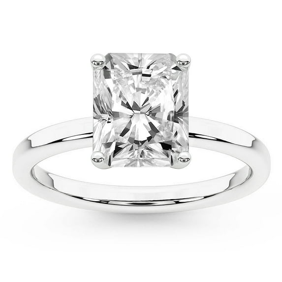 IGI Certified 4 Carat Radiant Shape Lab Grown Diamond Engagement Ring | 14K White Gold | Solitaire Diamond Ring | FG-VS1-VS2 Quality Friendly Diamonds