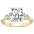 thumbnail image 1 of 4 Carat IGI Certified Radiant Shape Lab Grown Diamond Engagement Ring | 14K Yellow Gold |Amore Side Stone Diamond Ring | FG-VS1-VS2 Quality Friendly Diamonds, 1 of 3