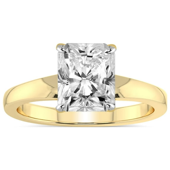 4 Carat IGI Certified Radiant Shape Lab Grown Diamond Engagement Ring | 14K Yellow Gold | Arielle Solitaire Diamond Ring | FG-VS1-VS2 Quality Friendly Diamonds